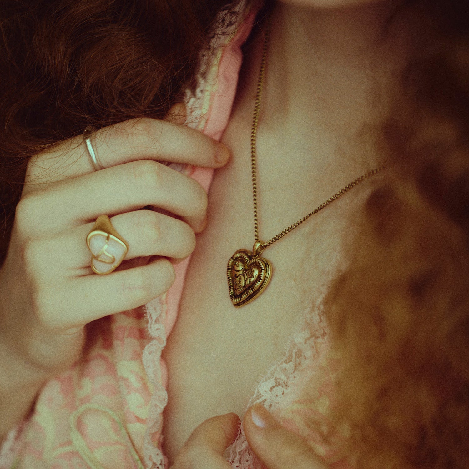 vintage heart necklace